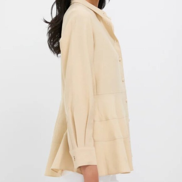 Tuckernuck Pomander Place Ashlen Button Down Blouse Neutral Tan Small (4-6) - Picture 3 of 6